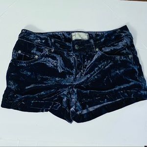 Free People Blue Velvet Shorts